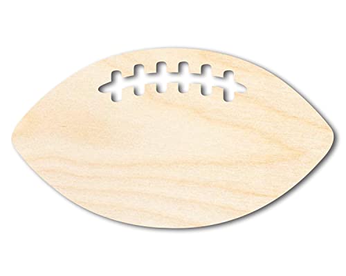 Unfinished Wood Football Threads Shape - Sports Craft - up to 36" DIY 7" / 1/8" - WoodArtSupply