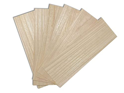 6 Pack Veneered MDF Double Sided Paulownia Wood,MDF Core,6.4mm 1/4th Inch, 5"x15" Chipboard Sheet, Unfinished Wooden Canvas Boards Signs for Crafts