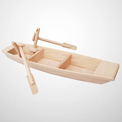 NOLITOY Unfinished Wooden Rowboat, Mini Wood Boat Model Figurine forIY Crafts School Project Birthday Party Gift Home Office Table Decoration - WoodArtSupply