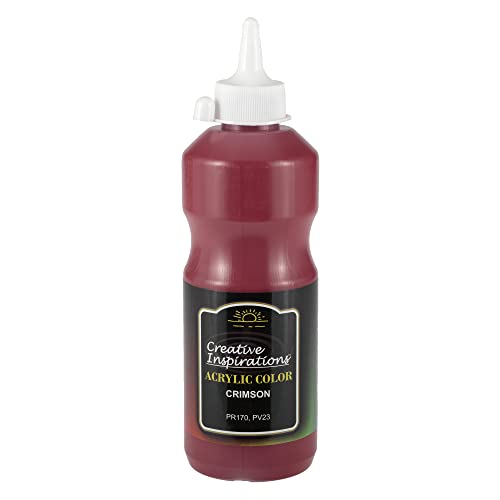 Creative Inspirations Acrylic Paint - Smooth, Rich, Creamy, Free-Flowing and Washable Paint, Crimson, 500 mL Bottle - WoodArtSupply