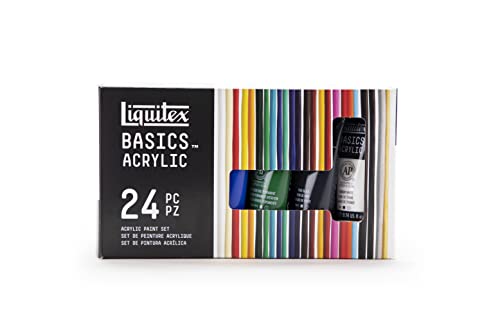 Liquitex BASICS Acrylic Paint Set, 24 x 22ml (0.74-oz) Tube Paint Set Liquitex