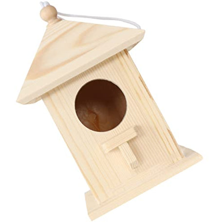 BESPORTBLE Bird Nest Wood Birds Cages Bird Houses for Outside Wooden Garden Bird Shelter Small Bird Hanging Bird Unfinished Wood Birdhouse BESPORTBLE