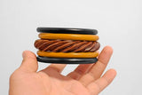 Pure Hands Aurora Enchanté Bangle Ensemble: Handcrafted Sisso Wood and Exotic Teak & Ebonised Wood Bangle Set of 5 from Boscage Artsy- Elegant, Pure Hands
