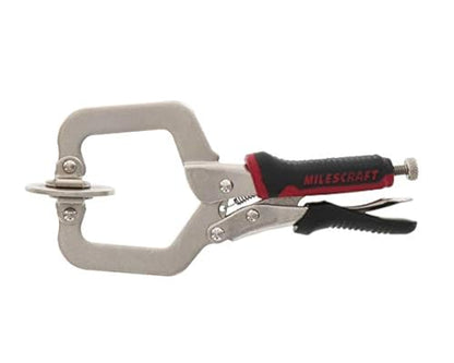 Milescraft 4000 2in Face Clamp Premium Heavy Duty, Locking, C-Clamp with Adjustable Swivel Pads, for Pocket Hole Joinery, Wood Projects, Welding and