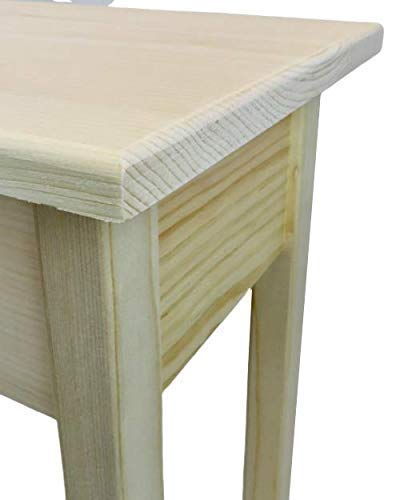 36" Unfinished Pine Console Sofa Table with Bottom Shelf Generic