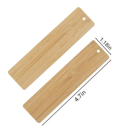 TFoRibbon Blank Bamboo Bookmark Engraving Bamboo Blanks Bookmarks Unfinished Wood Hanging Tags 20 Pcs (Length:4.7 Inch) TFoRibbon