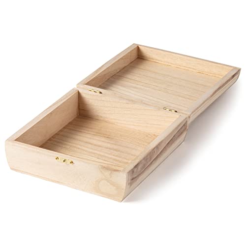 7.25" Unfinished Curved Sides Wooden Box by Make Market - Ready-to-Decorate Wood Box for Trinkets, Coins, Jewlery, Valuables - Bulk 8 Pack