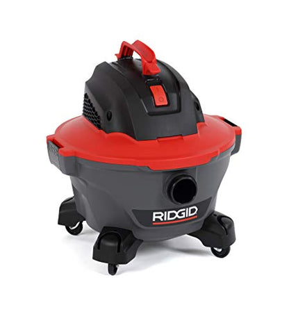 RIDGID 62698 RT0600 NXT 6-Gal. Wet Dry Shop Vacuum with Casters, 4.25 Peak HP Motor, and Pro Locking Hose, Dark Gray and Red - WoodArtSupply