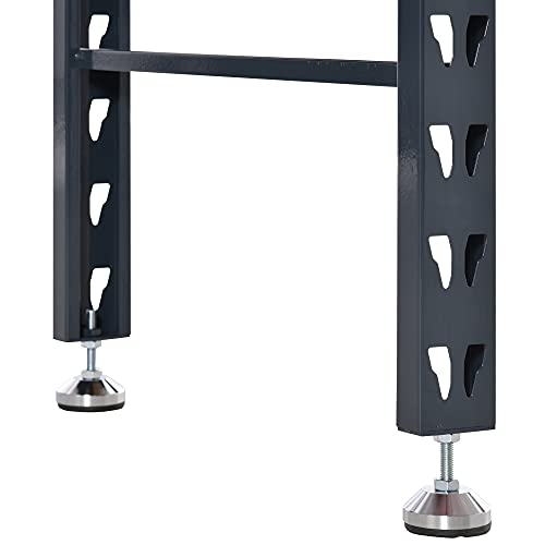 HOMCOM 45" Work Bench with Adjustable Footpads and Large Solid Wood Tabletop Tool Table for Garage, Weight Capacity 1100 lbs HOMCOM