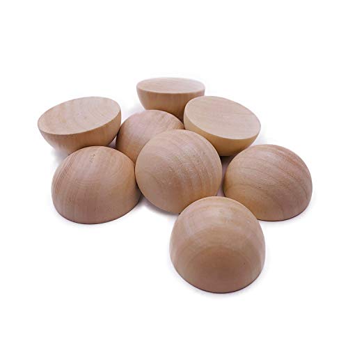 Unfinished Split Wood Balls 20 Pcs 2 Inch Diameters Half Wooden Balls Mini Hemisphere Half Craft Balls for DIY Projects Kids Arts and Craft Supplies William Craft