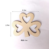 3 Pieces St. Patrick's Day Blank Wooden Ornament, Unfinished Hanging Shamrock Wooden Pendant, Clover Shaped Wood Embellishments with Twines for Irish Attria