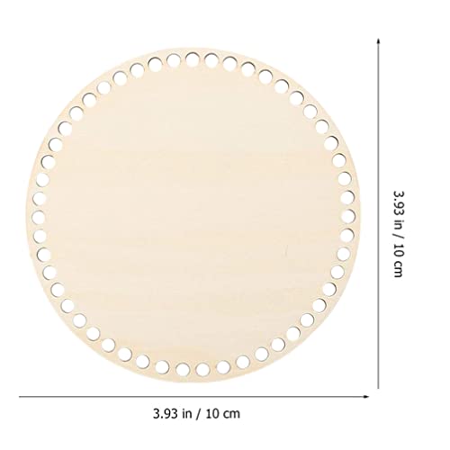 FOMIYES Woven Baskets DIY Kits 5pcs Wooden Basket Bottoms Round Circle Blank Crochet Knitting Basket Wood Base Shaper 20CM for Crafts DIY Baskets FOMIYES