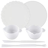 Epoxy Resin Casting Tools Set Silicone Measuring Cups, Round Mats, Stirring Stick and Spoon, 6-kit for Mixing UV Resins, Pigment, Paints FUNSHOWCASE