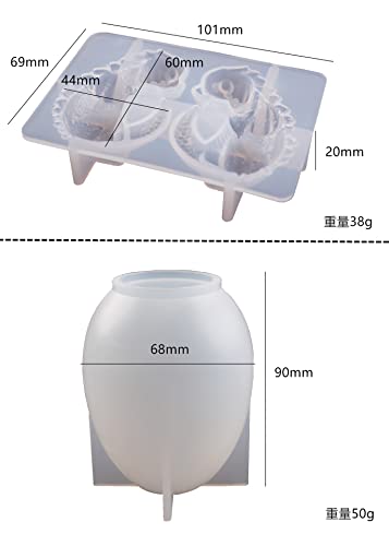 2 Pack Dragon Egg Mold Dinosaur Mold Silicone Mold for Resin Dragon Candle Mold Easter Egg Mold Dragon Silicone Mold for Candles Home Decoration Mold ESEDAGE