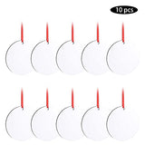 10pcs Sublimation Blanks Round Ornaments, 3.15" Round Blank Wood Discs Hard Board Ornaments White Blank MDF Ornaments for DIY Christmas Decoration WACAR