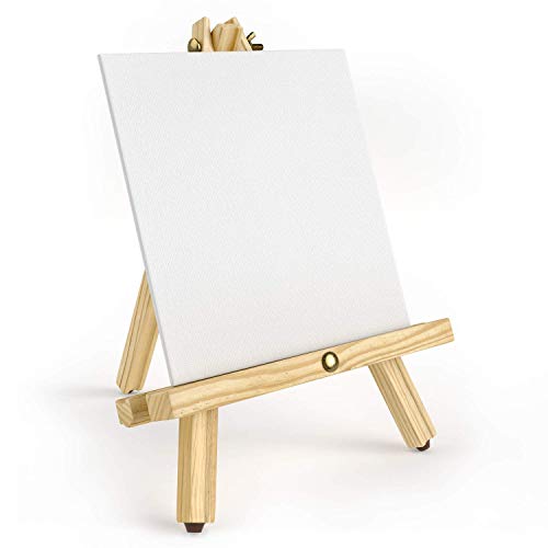 ARTEZA Tripod Easel, Pack of 6, 12 Inches, Natural Pine Wood Finish with Non-Slip Legs, Art Supplies for Displaying Small to Medium Canvases ARTEZA