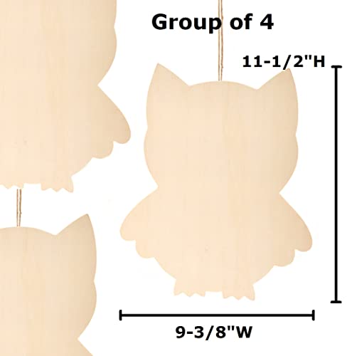 Group of 4 Unfinished Wood Owls by Factory Direct Craft for Decorating and Craft Activities Factory Direct Craft