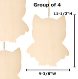 Group of 4 Unfinished Wood Owls by Factory Direct Craft for Decorating and Craft Activities Factory Direct Craft