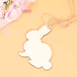 Amosfun 30pcs Wooden Easter Cutouts Rabbit Unfinished Wood Slices Wooden Easter Crafts with Hemp Ropes for Easter Hanging Party Decoration Amosfun