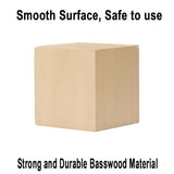 4 Pack Unfinished Basswood Carving Blocks Kit, 2 x 2 x 2 Inch Unfinished Bass Wood Cube Whittling Soft Wood Carving Block Set for Kids Adults Wood PONGJA