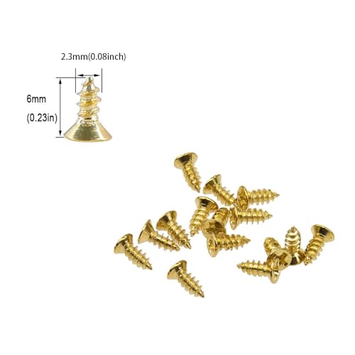 Small Screw, BLUELEC Antique Style AntiOxidative Finish Wood Screws for Fastening Plank, Plastic Materials or Resin Plywood, 45° Flat Head, Phillips BLUELEC