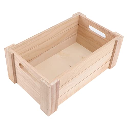 Zerodeko Wooden Storage Bin Wooden Storage Bin Wooden Tabletop Nesting Crates Decorative Mail Holder Box Farmhouse Wood Box for Document Stationery Zerodeko