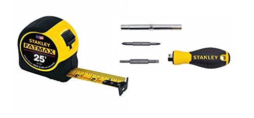 Stanley Tools 33-2512 25ft. Fatmax Tape Rule and 6-Way Screwdriver Comb Pack