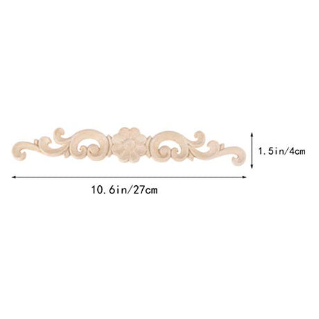 BESPORTBLE 4pcs Wood Carved Onlay Applique Unpainted Rose Flower Applique for DIY Craft Door Home Furniture Decoration BESPORTBLE