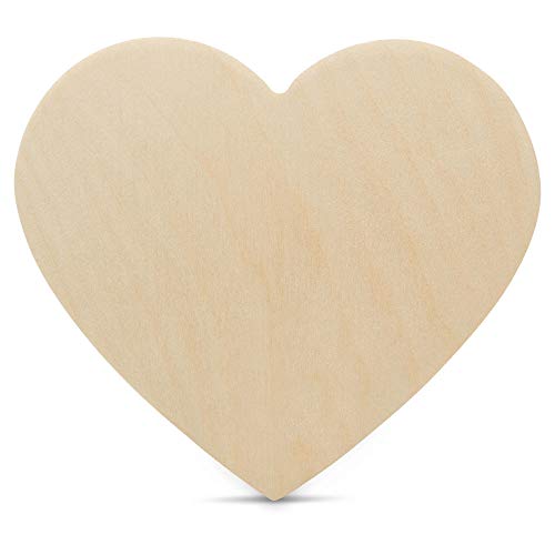 Wooden Heart Cutouts for Crafts 16 inch, 1/4 inch Thick, Pack of 1 Unfinished Heart Shaped Wooden Cutouts, by Woodpeckers