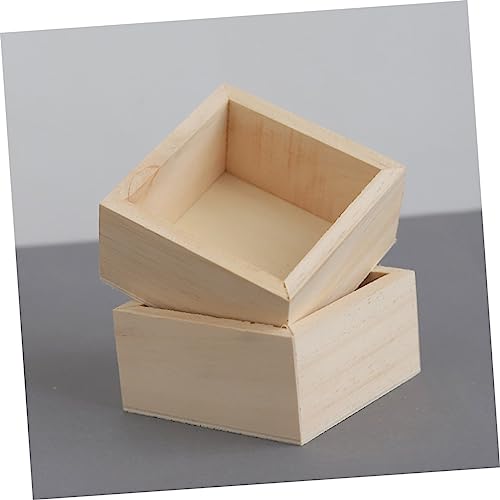 TEHAUX 6pcs Box Storage Wooden Box Without Lid Desktop Storage Craft Storage Containers Wooden Crates Unfinished Jewelry Organizer Tray Wooden Crafts - WoodArtSupply