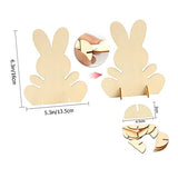 FUNOMOCYA 2 Sets Handmade Rabbit Material Unfinished Wood Decor DIY Bunny Decoration DIY Bunny Table Decor Blank Bunny Wood Decor Ornament Bunny Wood FUNOMOCYA