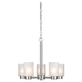 Westinghouse Lighting 6227400 Sylvestre Five-Light Interior Chandelier, Brushed Nickel Finish with Frosted Seeded Glass, 5 Westinghouse Lighting