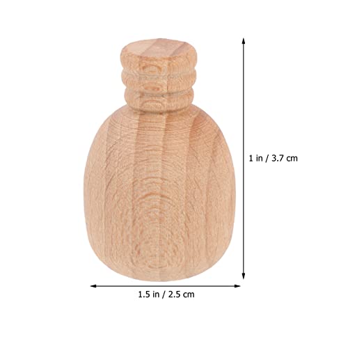 Milisten 10Pcs Wooden Bottle Unfinished Wooden Peg Dolls Natural Wood Figures Bottle Shapes for Arts and Crafts Projects, 2.5X2.5X3.7CM