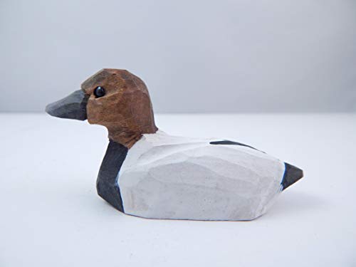 Selsela Canvasback Diving Duck Wood Ornament Hanging Figurine Handmade Carved Decoration Selsela