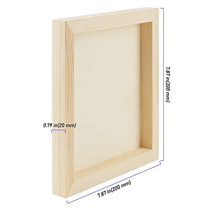 ZEONHEI 10 Pcs 8 x 8 Inch Wood Canvas Boards for Painting, Unfinished Wood Canvas Panels for DIY Art Projects, Square Wood Panels for Crafts