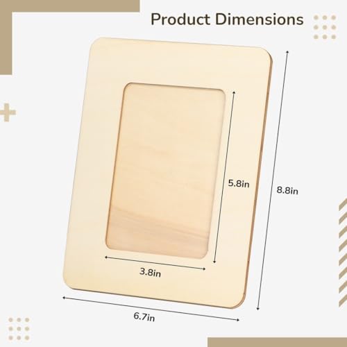 20PCS Picture Frame Painting Craft Kit,DIY Wooden Photo Frames,8.8 x 6.7inch 4 Sheets Unfinished Frames with 12 Pcs Watercolor Pens and 4Pcs Diamond Homaisson