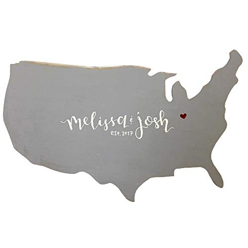 United States Cutout Unfinished Wood Home Decor Geography School Door Hanger MDF Shape Canvas Style 1 (12") Diverse Woodworking