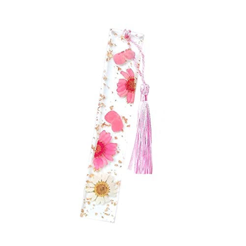 Daisy Epoxy Bookmarks Dried Flower Resin Bookmark Pressed Flower Bookmark Transparent Floral Dried Flower Page Marker Acrylic Bookmark for Kids Woman - WoodArtSupply