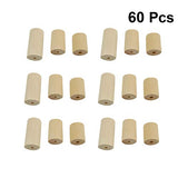Hand Jewelry Ornament Crafts 60 Pcs Unfinished Wooden Craft Blocks Cylinders Wooden Tube Hole Round Bar for Art Crafts DIY Jewelry Accessories EXCEART