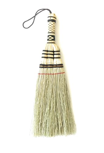 12 Inch Traditional Sorghum Whisk Broom Handmade Multi -Surface Sweeping Driveways, Sidewalk, Remove Dust and Dirt from Porches - WoodArtSupply