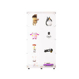 Beauty4U Elegant White Glass Display Cabinet with 4 Shelves and 2 Doors Beauty4U