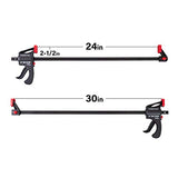POWERTEC 71596 24 Inch Bar Clamps with Spreader, Trigger Clamps for Woodworking, One-Handed Carpenter Quick Clamp Sets for Gluing, Wood Clamps for POWERTEC