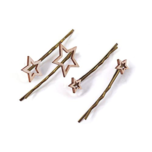 KitBeads 100pcs Random Hollow Star Shape Unfinished Wooden Embellishment Pieces Mixed Sizes Wood Star Cutouts Laser Cut Star Ornaments for Crafts KitBeads