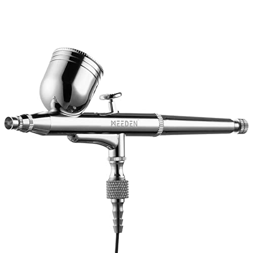 MEEDEN Mini Airbrush Kit, Dual-Action Gravity Feed 0.5mm Airbrush, 12 Colors Airbrush Paint Set, Multi-Purpose Portable Compressor Set for Art Craft, MEEDEN