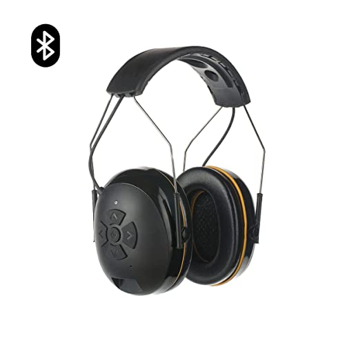 PROTEAR NRR 25dB Noise Reduction Digital Radio Ear Muff, Ear Hearing Protection Earmuff with Boom Microphones, Bluetooth Headphone Function for Daily PROTEAR