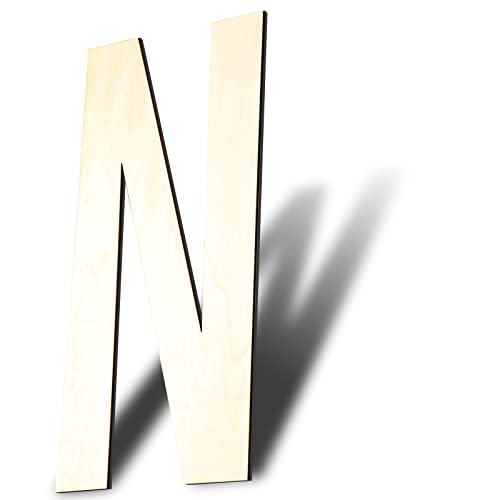 GDGDSY Unfinished Wood Letters, 14 Inch Blank Wooden Letters Wood Letter for Decoration. (N)