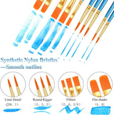 20 Pcs Paint Brush Set for Acrylic Painting, Watercolor Brushes, Acrylic Paint Brushes WoodArtSupply