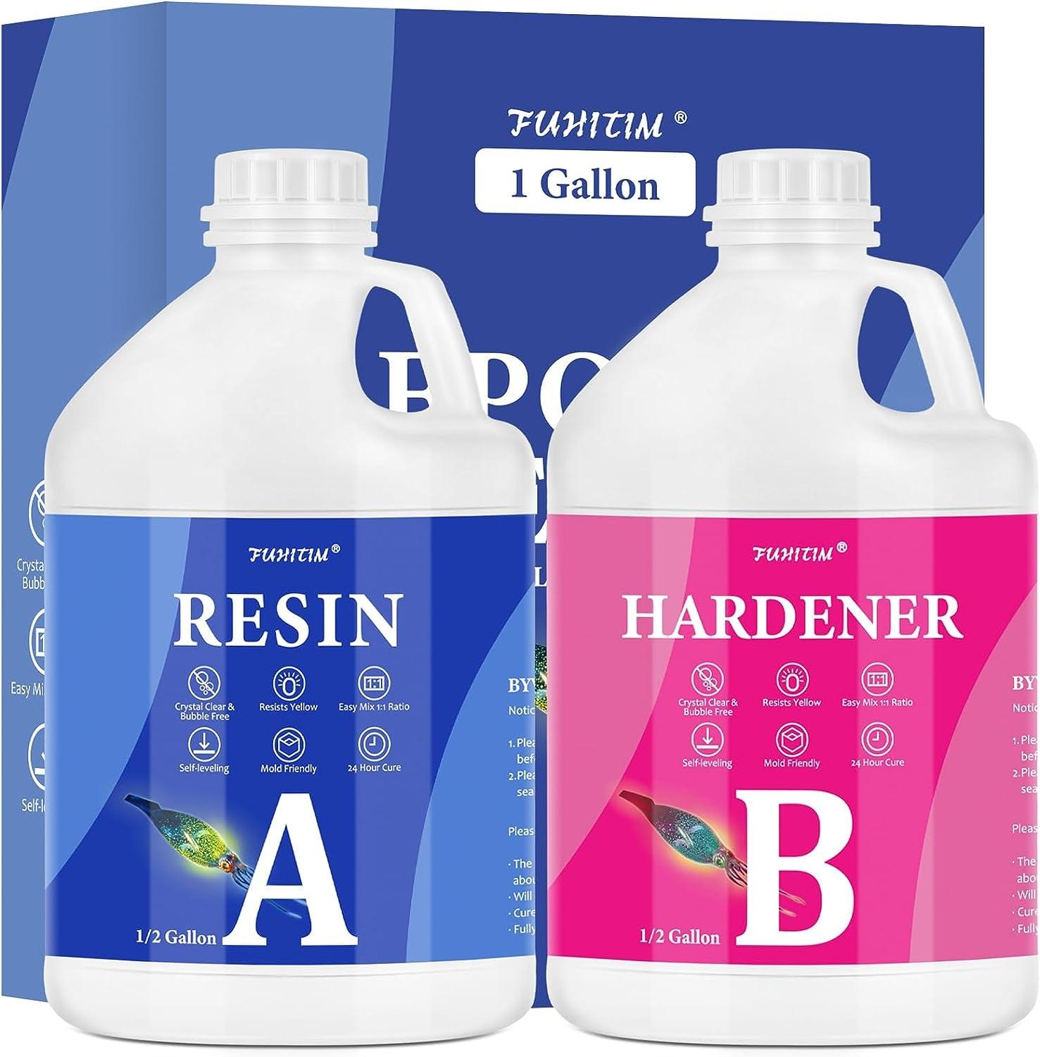 Epoxy Resin 1 Gallon - Crystal Clear Epoxy Resin Kit - Self-Leveling, High-Glossy, No Yellowing, No Bubbles Casting Resin Perfect for Crafts, Table WoodArtSupply