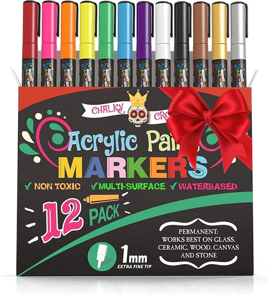  Nicecho Metallic Markers, Permanent Metallic Paint Pens, Fine  Point Doodle Marker for Black Paper, Art, Card Making, DIY Photo Album,  Scrapbook Crafts, Metal, Ceramic, Glass(26 Colors) : Arts, Crafts 