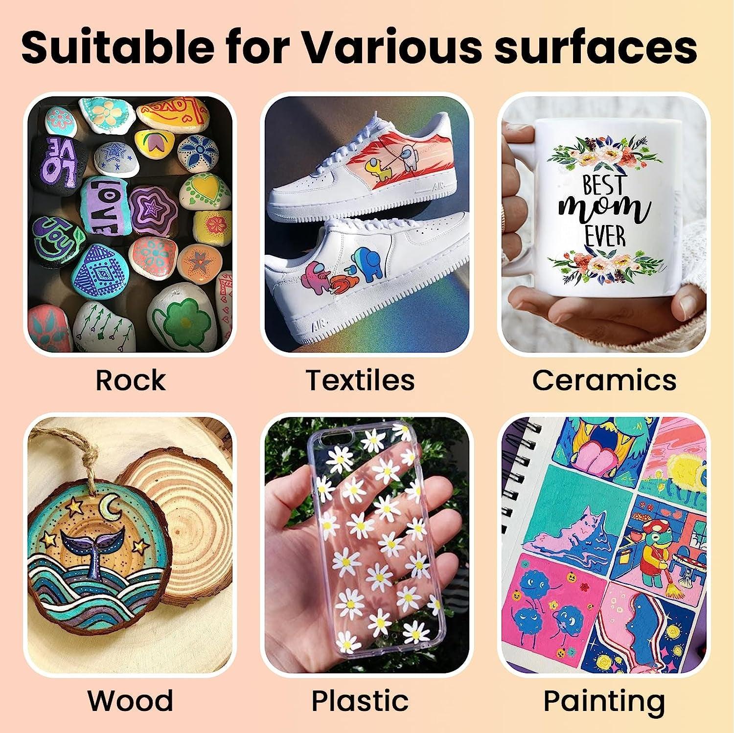 Paint Pens, 18 Colors Acrylic Paint Pens Paint Markers, Dual Tip Pens with Medium Tip WoodArtSupply